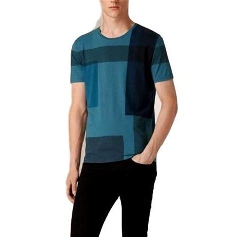 burberry men's crew neck check graphic cotton t shirt